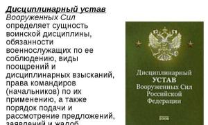منشور انضباطی نیروهای مسلح فدراسیون روسیه - پرونده شماره 1