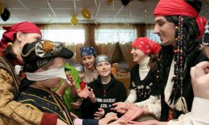 Scenariu, jocuri, concursuri de petreceri pirați pentru copii de diferite vârste Tabăra școlară Testul zilei piraților